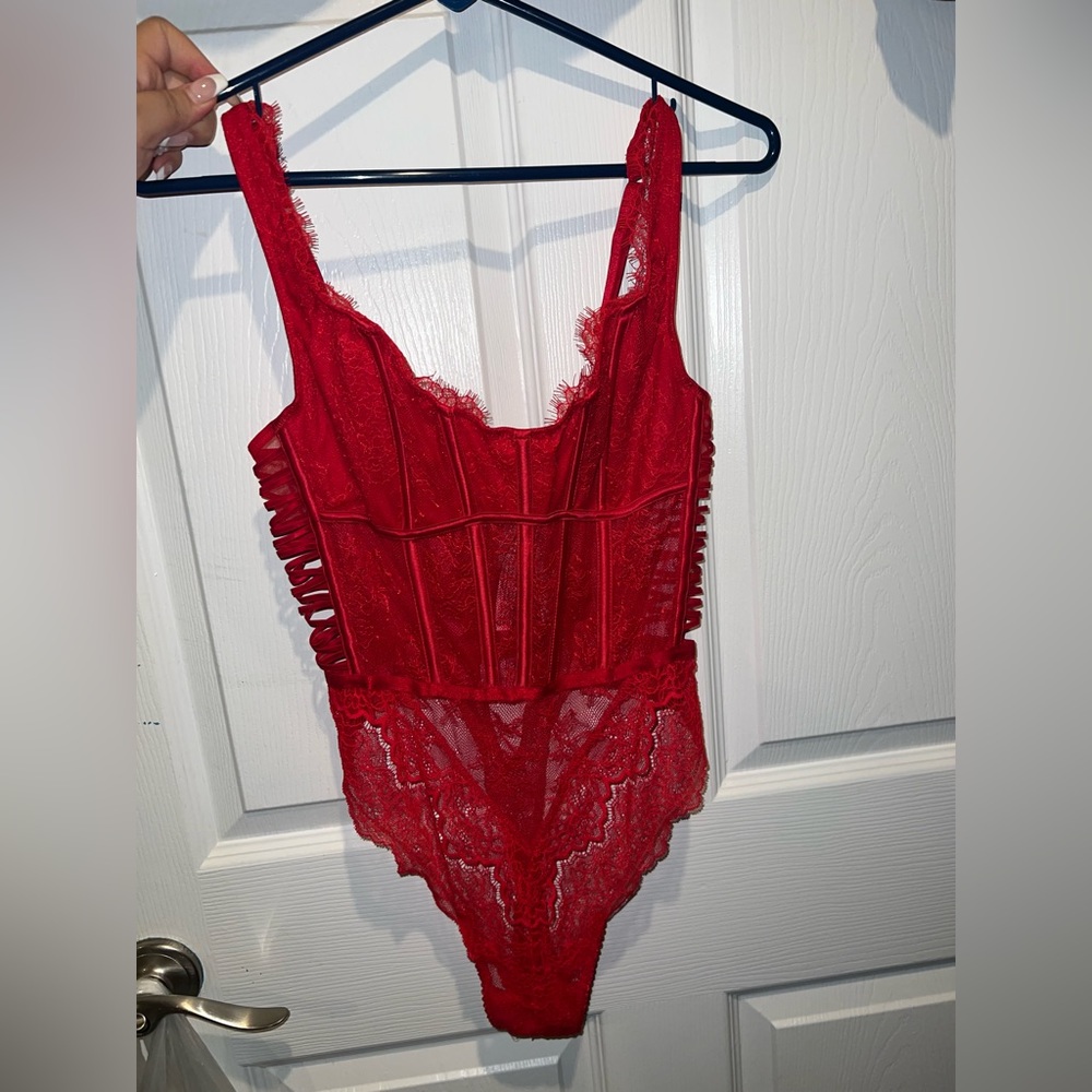 Red one piece/corset Victoria’s Secret lingerie medium
